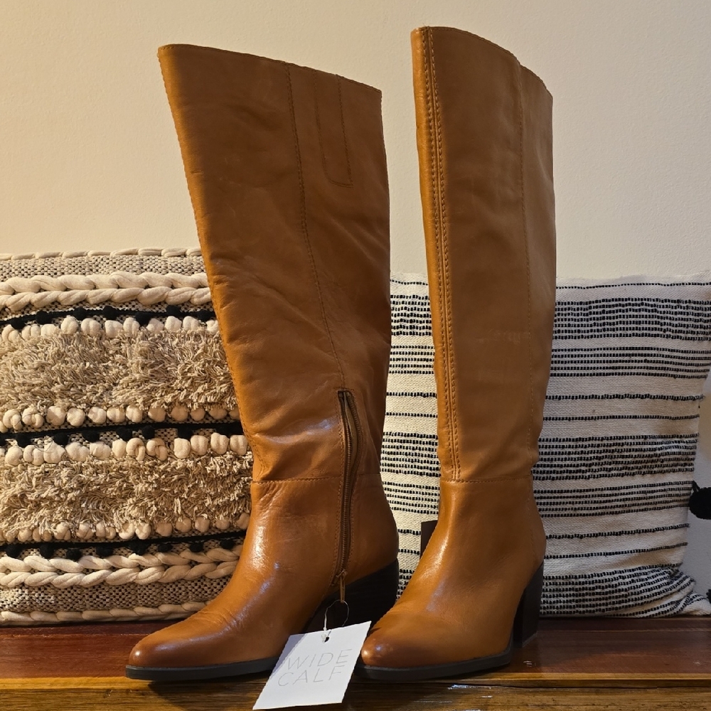 Women's Tan Heeled Boots Naturalizer Wide Calf